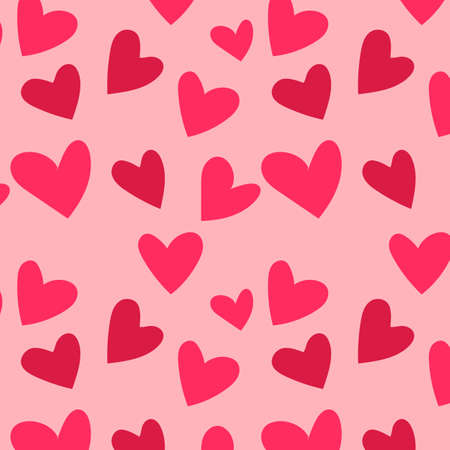 Cute cartoon design with red different heartsのイラスト素材