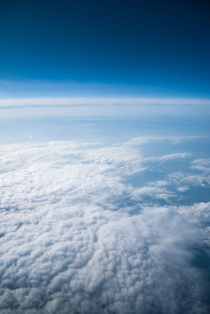 Earth from Space  A view from aircraft window at a very high altitude 