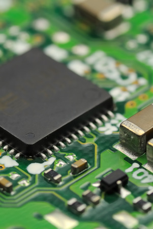 Macro photo of an electronic circuit in vertical compositionの写真素材