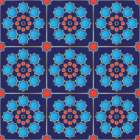 Vector Illustration of a Turkish Tile  Seamless  Genuine design  Fully editable のイラスト素材
