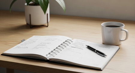 Modern Office Workspace Interior Background.