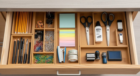 Modern Office Workspace Interior Background.