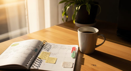 Modern Office Workspace Interior Background.