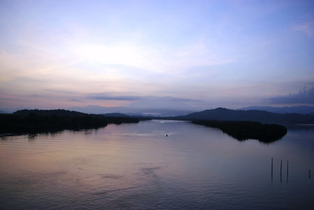 sunrise in sulaman highwayの写真素材