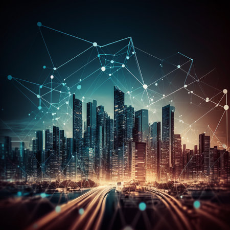 Abstract technology background. 3d illustration,  3d rendering.の素材