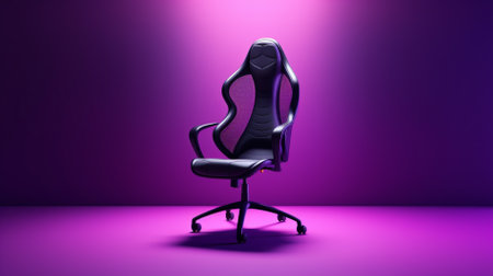 A model of a modern gaming chair isolated on gradient backgroundの素材