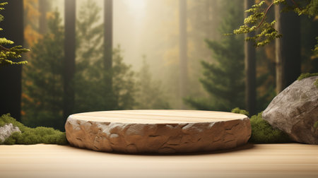 Rock or stone podium nature pedestal stage product display, cosmetic product display podiumの素材