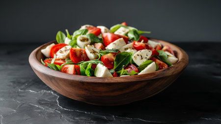 Caprese Salad On dark grey backgroundの素材