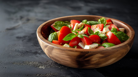 Caprese Salad On dark grey backgroundの素材