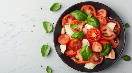 Caprese Salad On light grey backgroundの素材