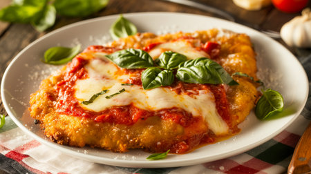 Professional Shot of chicken Parmesanの素材