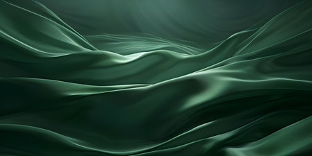 Wavy green cloth fabric texture backgroundの素材