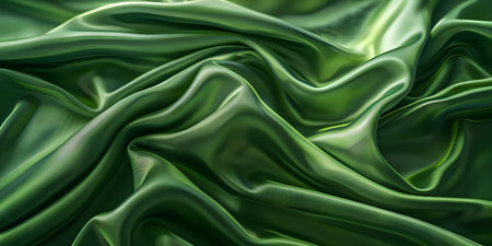 Wavy green cloth fabric texture backgroundの素材