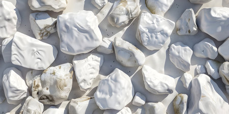 White grey pebbles on sand backgroundの素材