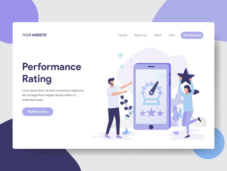 Landing page template of Performance Rating Illustration Concept. Modern flat design concept of web page design for website and mobile website.Vector illustrationのイラスト素材