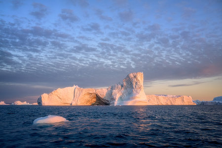 Greenland Ilulissat glaciers at fjord Disco Bay West Greenland