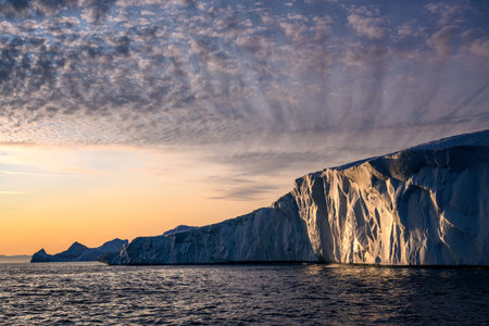 Greenland Ilulissat glaciers at fjord Disco Bay West Greenland