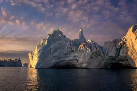 Greenland Ilulissat glaciers at fjord Disco Bay West Greenland