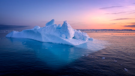 Greenland Ilulissat glaciers at ocean