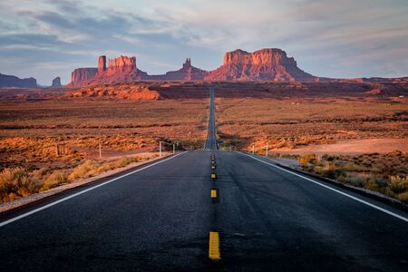 USA Arizona Forrest Gump Hill Point in sunriseの写真素材