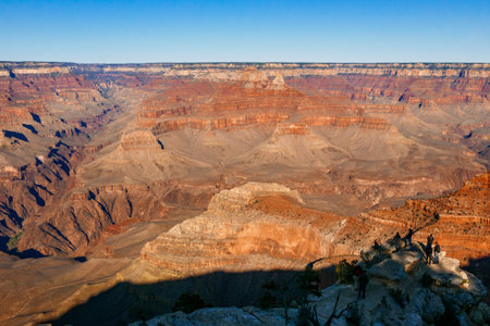 Grand Canyon in sunset sky