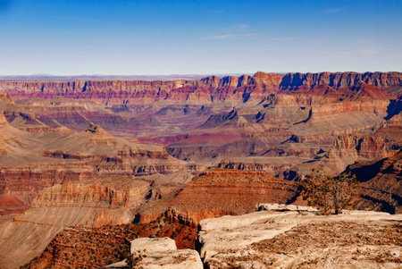Grand Canyon in sunset sky