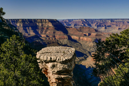 Grand Canyon in sunset sky