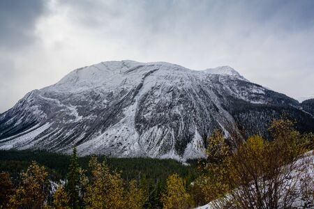 Autumn winter mountains Alberta Kanada travel destinationの写真素材