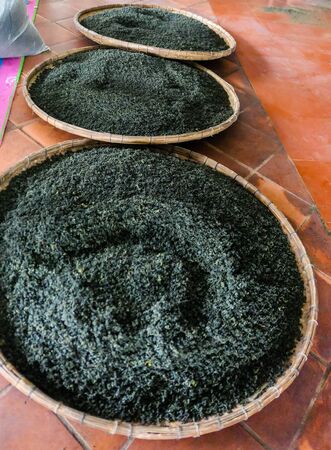 typical Vietnamese food with dried tea leaves and budsの写真素材