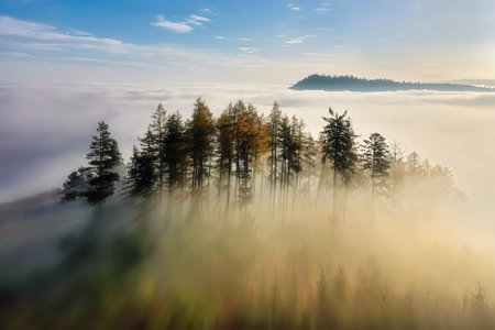 beautiful landscape with valleys, lakes and rivers in High Tatras