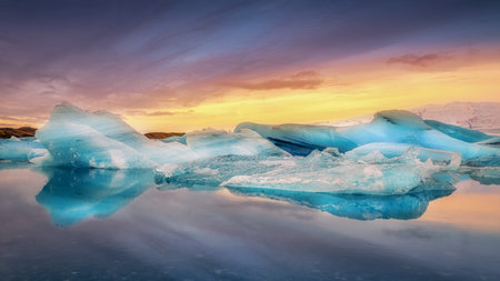 ice floes on the black sea sand and the coast