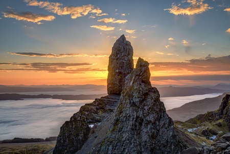 Old Man of Storr on the Isle of Skye in Scotlandの写真素材