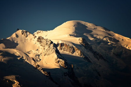 the snowy peak of the Mont Blanc massive