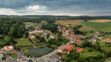 Rococo castle Nove Hrady near Litomyslの写真素材