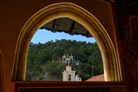view of the old Kykkos monastery in northern Cyprus
