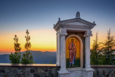view of the tomb of Archbishop Makarios III on Mount Throni Tes Panagias