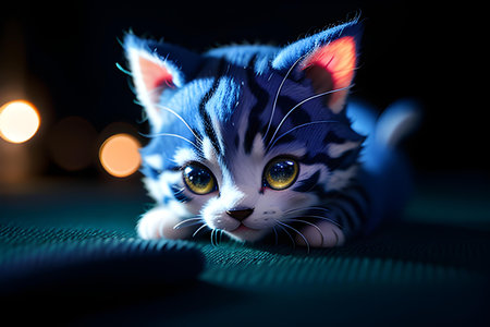 Illustration of adorable kitten play. AI generated image.の素材