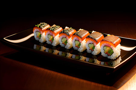 Illustration of delicious sushi Food and restaurants concept. AI generated image.の素材