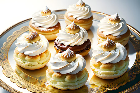 Illustration of delicious chocolate cake, sweets, dessert, patisserie concept. AI generated imageの素材