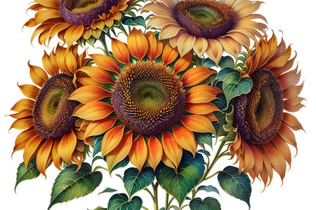 Colourful abstract botanical floral illustration. Wish card, greeting, wedding, print, shirt concept. AI generated imageの素材
