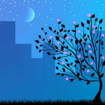 night city backgroundのイラスト素材