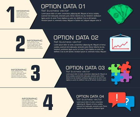 Business flat infographic template with text fields. Vector Illustrationのイラスト素材