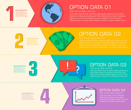 Business flat infographic template with text fields. Vector Illustrationのイラスト素材