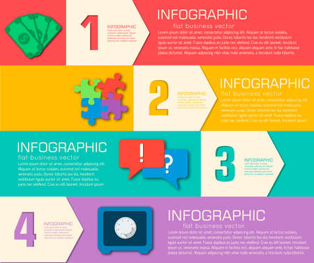 Business flat infographic template with text fields. Vector Illustrationのイラスト素材
