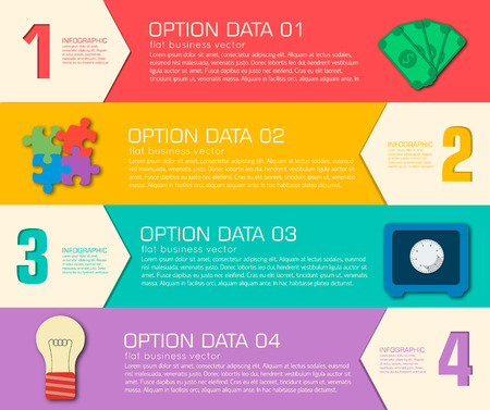 Business flat infographic template with text fields. Vector Illustrationのイラスト素材
