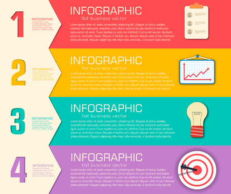 Business flat infographic template with text fields. Vector Illustrationのイラスト素材