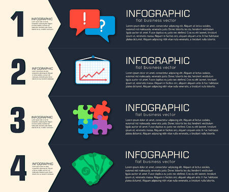 Business flat infographic template with text fields. Vector Illustrationのイラスト素材