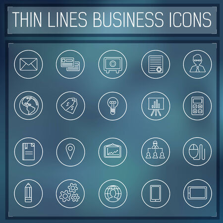 thin line business set icons concept. Vector illustration. Colorful template for you design, web and mobile applications.のイラスト素材