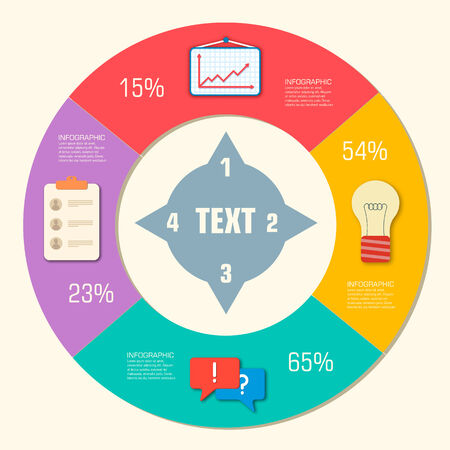 Business flat infographic template with text fields. Vector Illuのイラスト素材