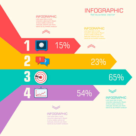 Business flat infographic template with text fields. Vector Illuのイラスト素材